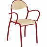 Chaise écolier empilable avec accoudoirs
