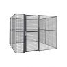 Cloison industrielle grillagée légère d'angle 12m² avec porte battante