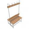Banc bois et acier double face avec patères