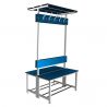 Banc pour vestiaire stratifié avec patères et porte-sac double face