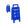 Chevalet modulable bleu double message - laver les mains + port du masque