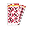 Planche de 6 stickers - interdit aux Piétons