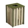 Corbeille à poser ou fixer 50L Bois / Vert Olive