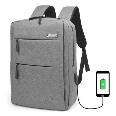 Sac à Dos Urbain 15,6 Pouces Polyester Multipoches USB 
