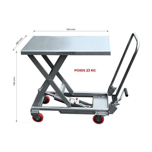 Table élévatrice semi inox 100kg