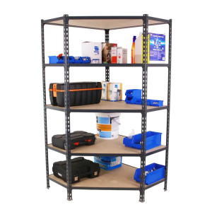 'Kit d''angle avec 5 tablettes en bois'