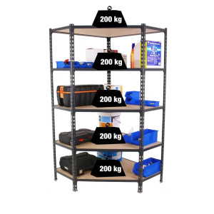 'Kit d''angle avec 5 tablettes en bois'