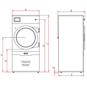 Sèche linge inox rotation alternée 32kg