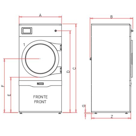 Sèche linge inox rotation alternée 32kg