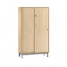 Armoire haute en bois avec portes coulissantes