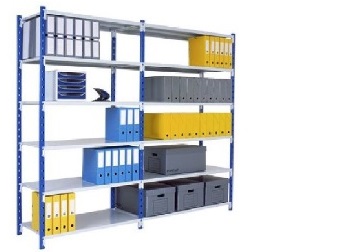 warehouse,business.,shelving,with,pallets.,warehouse,business,equipment,concept.,cardboard