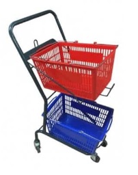 chariot porte panier en plastique
